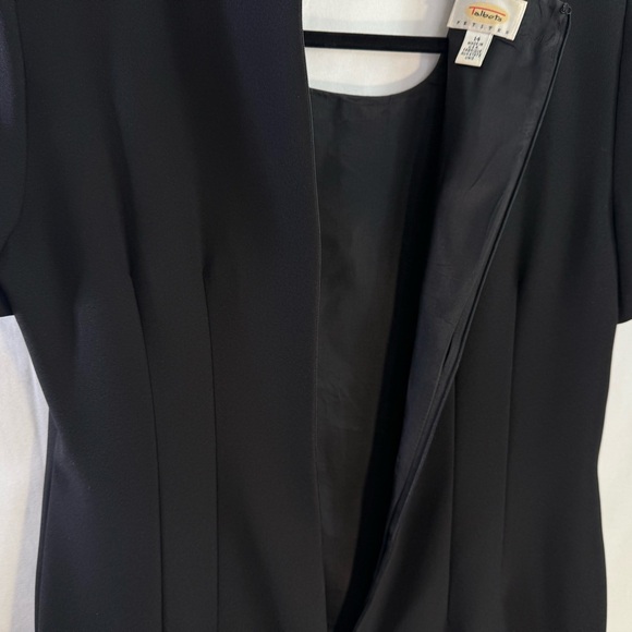 Talbots 14P Black Sheath Dress Short Sleeve Midi Career,‎ Office, Cocktail, Date - Picture 3 of 8